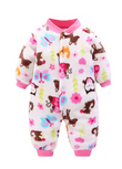 Newborn Soft Flannel Jumpsuit & Jacket (0–18 Months)