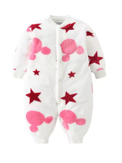 Newborn Soft Flannel Jumpsuit & Jacket (0–18 Months)