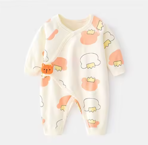 Cotton Newborn Romper 0-6M — Unisex Print