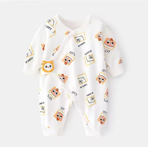 Cotton Newborn Romper 0-6M — Unisex Print
