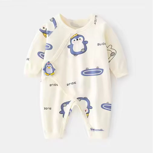 Cotton Newborn Romper 0-6M — Unisex Print