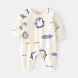 Cotton Newborn Romper 0-6M — Unisex Print