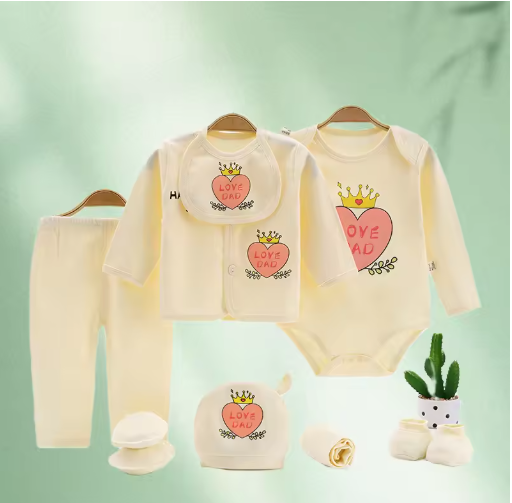 Newborn 10-Piece Unisex Cotton Bodysuit & Pants Set
