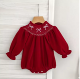 Baby Girls Christmas Bow Jumpsuit 0-24M