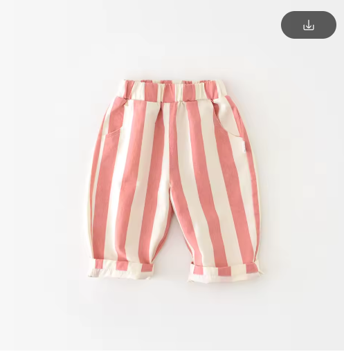 High Waist Striped Baby Pants - Korean Style