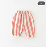 High Waist Striped Baby Pants - Korean Style