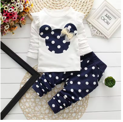 Toddler Cartoon Cotton 2-Piece Long Sleeve Baby Set