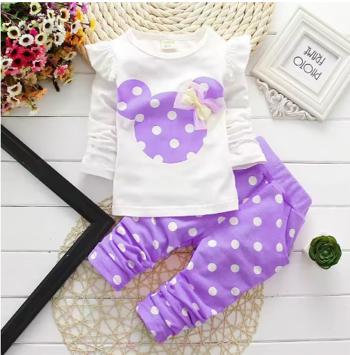 Toddler Cartoon Cotton 2-Piece Long Sleeve Baby Set