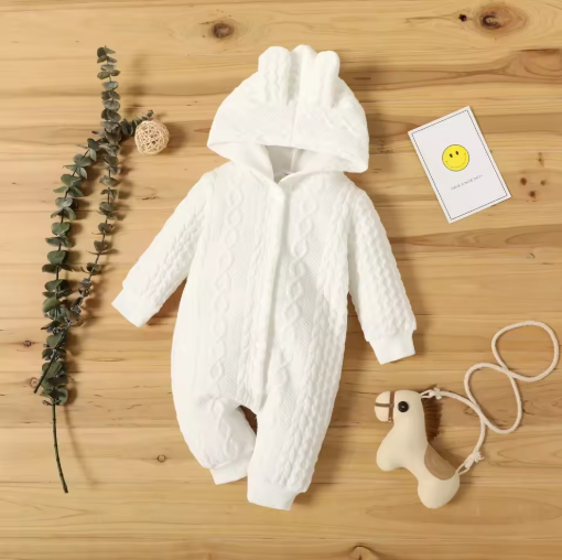 Newborn Hooded Romper with Cute Ears (0–18M)