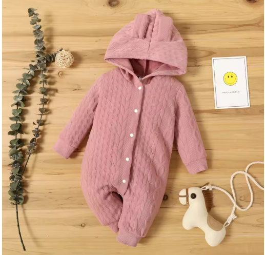Newborn Hooded Romper with Cute Ears (0–18M)
