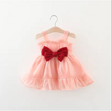 Baby Girl Lace Bow Suspender Dress — 9-36 Months