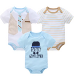 3-Piece Baby Boy Cotton Bodysuit Set (0–12M)