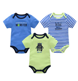 3-Piece Baby Boy Cotton Bodysuit Set (0–12M)