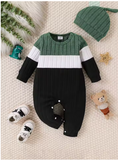 Autumn Baby Boy Color-Block Romper & Hat (1-18 Months)