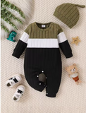 Autumn Baby Boy Color-Block Romper & Hat (1-18 Months)