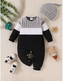 Autumn Baby Boy Color-Block Romper & Hat (1-18 Months)