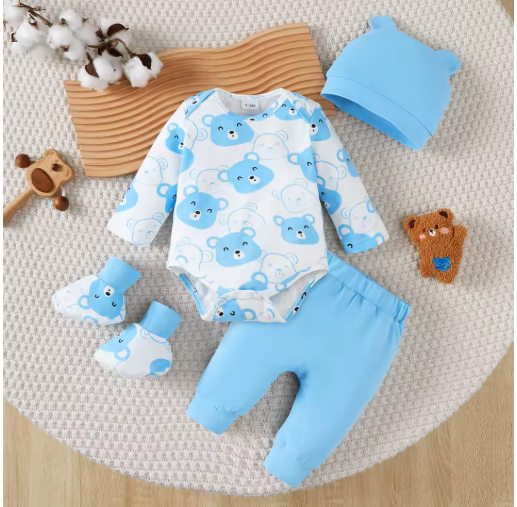 Little Bear Baby Boy 4-Piece Set 0-9 Months