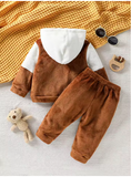 Cute Cartoon Hooded Baby 2-Piece Plush Winter Set (0-1Y)
