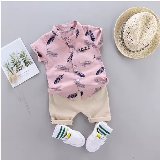 Baby Feather Print Summer Set (0-3 yrs)