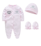 Royal Crown Prince Baby Romper Set - 100% Cotton