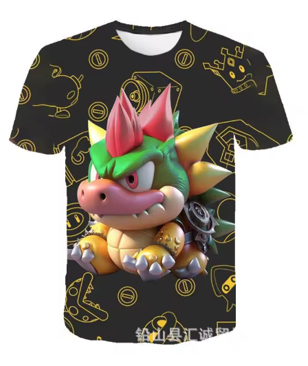 Mario 3D Printed Parent-Child T-shirt