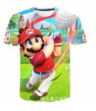 Mario 3D Printed Parent-Child T-shirt