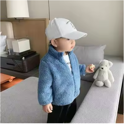 Warm Plush Coat for Kids - Fashionable & Cozy