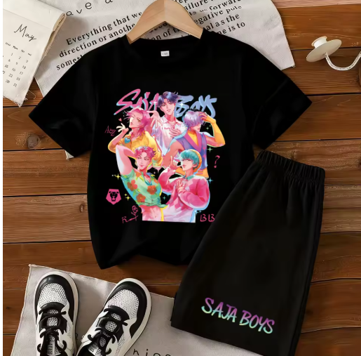 KPOP Demon Hunter Kids T-shirt & Shorts Set