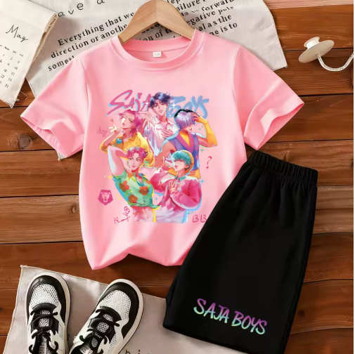 KPOP Demon Hunter Kids T-shirt & Shorts Set