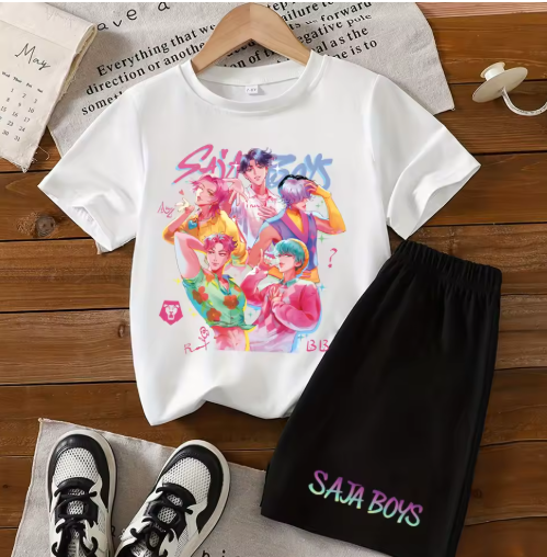 KPOP Demon Hunter Kids T-shirt & Shorts Set