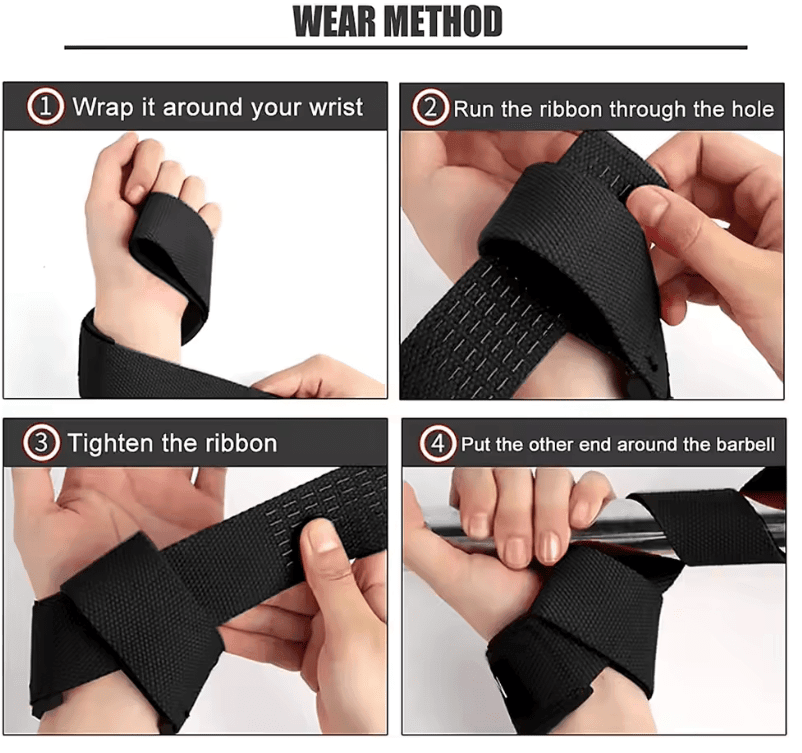 Anti-Slip Weightlifting Straps – Silicone Grip Wrist Straps for Strength Training & Deadlifts