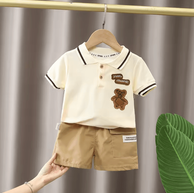Baby Boy Summer Clothes Set – Cute Cartoon T-Shirt + Shorts Outfit for Infants & Toddlers (0-3 Years)