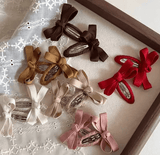 Baby Hair Clips – Autumn & Winter Leaf Color Cotton Bow BB Clips for Children