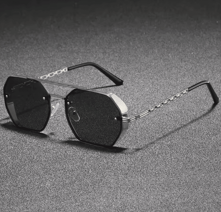 Cool Square Designer Sunglasses – Metal Frame Geometric UV400 Glasses for Men & Women