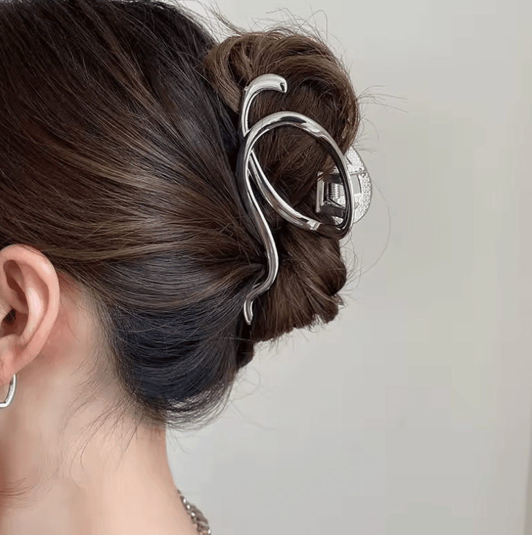 Elegant Gold S-Shaped Metal Hairpins – Fashion Ponytail Clips for Women & Girls