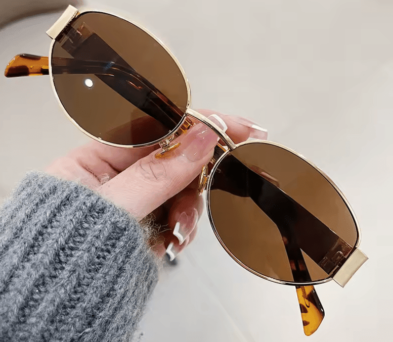 Fashion Oval Sunglasses – Retro Outdoor Metal Shades for Women & Men, UV400 Protection
