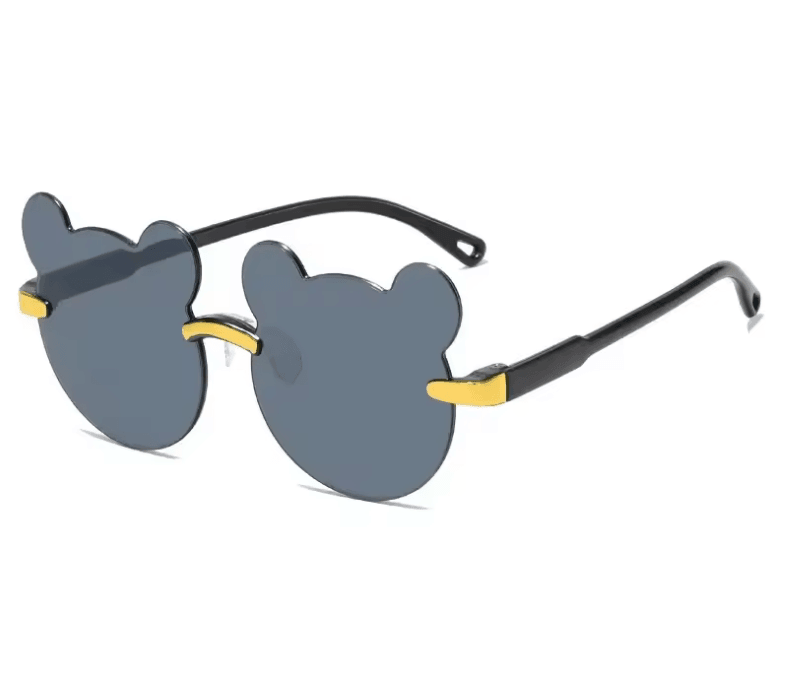 Fashionable Outdoor Travel Skiing Sunglasses for Kids – Cartoon Bear Rimless Sunglasses for Boys & Girls UV400 Protection