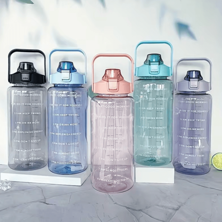 Large-Capacity Portable Water Bottle – Time Marker for Cycling, Running & Travel