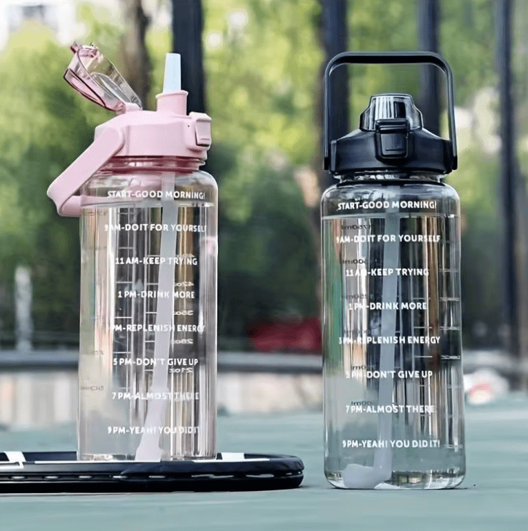 Large-Capacity Portable Water Bottle – Time Marker for Cycling, Running & Travel