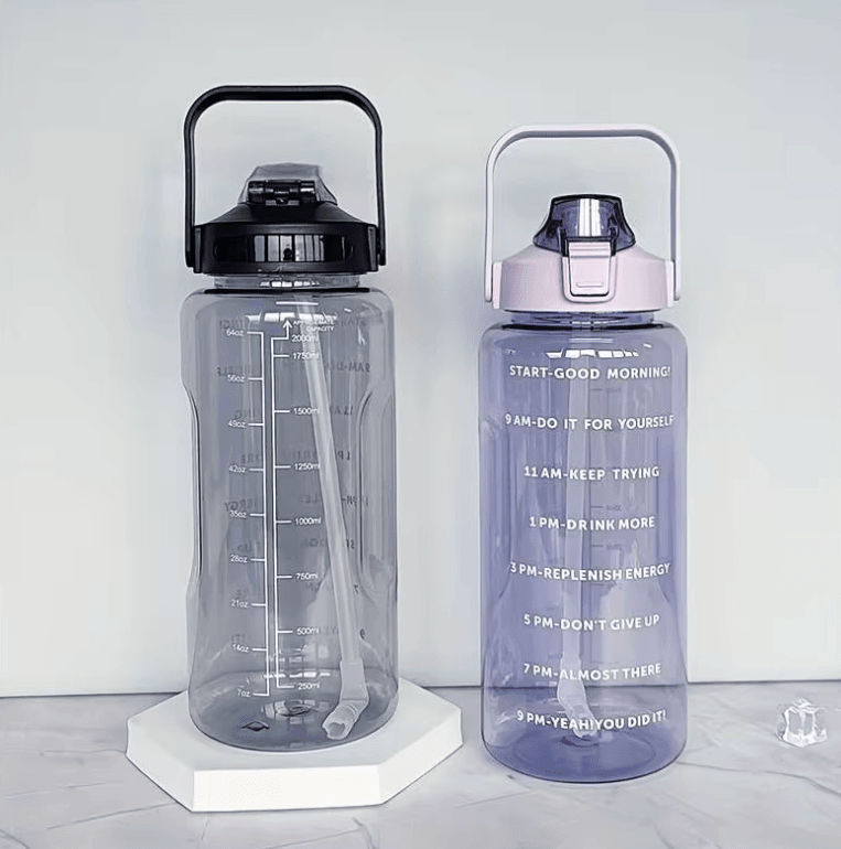 Large-Capacity Portable Water Bottle – Time Marker for Cycling, Running & Travel