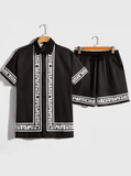 Men’s 2-Piece Summer Outfit – Short-Sleeved Shirt and Beach Shorts Set – Casual Streetwear Y2K Style Suit for Vacation, Beach, or Everyday Fashion