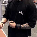 Men’s Collar Sports T-Shirt – Oversized Cotton Summer Tee for Training & Streetwear