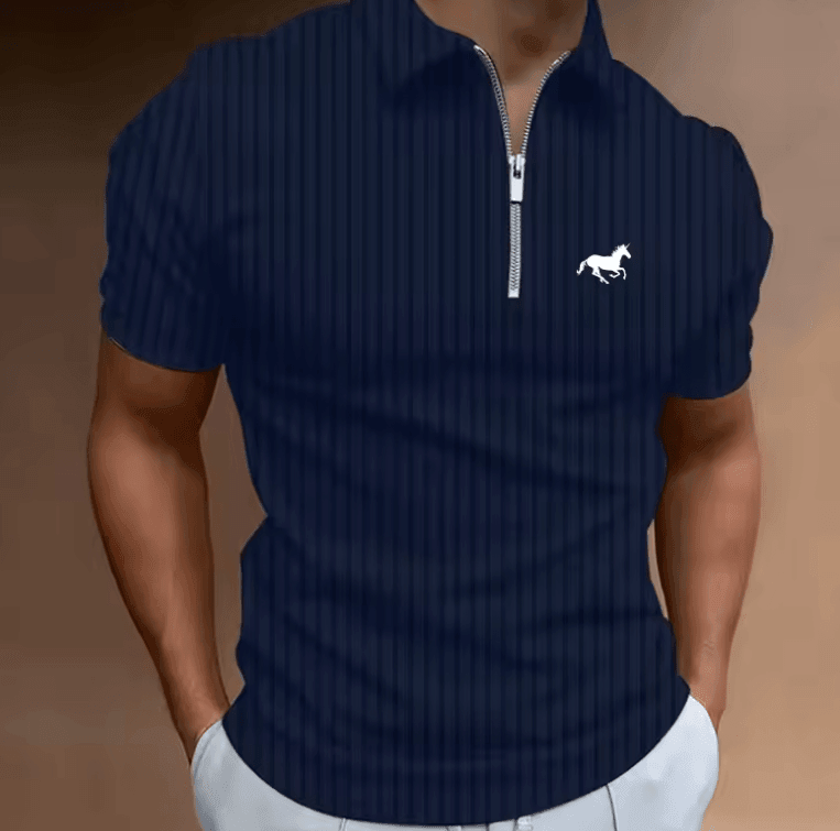 🔥 Men’s Golf Polo Shirt – Casual Quarter Zip, Striped & Stylish for Summer! ⛳👕