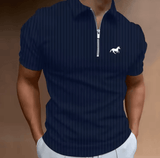 🔥 Men’s Golf Polo Shirt – Casual Quarter Zip, Striped & Stylish for Summer! ⛳👕