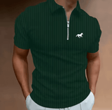🔥 Men’s Golf Polo Shirt – Casual Quarter Zip, Striped & Stylish for Summer! ⛳👕