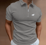 🔥 Men’s Golf Polo Shirt – Casual Quarter Zip, Striped & Stylish for Summer! ⛳👕