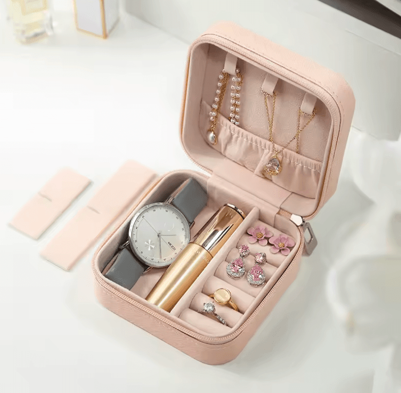 Mini Jewelry Storage Box – Portable Travel Case for Earrings & Rings