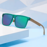 New Classic Square Sunglasses – Retro UV400 Eyewear for Men & Women, Imitation Wood Grain Mirror Glasses