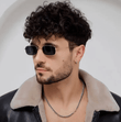 Retro Metal Narrow Frame Sunglasses – Square UV Protection Eyewear for Sun Protection