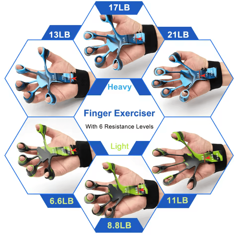 Silicone Grip Trainer – Finger Exercise Stretcher & Hand Strengthener for Arthritis